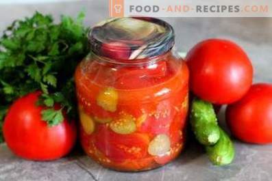 Pomidorų ir agurkų salotos žiemai