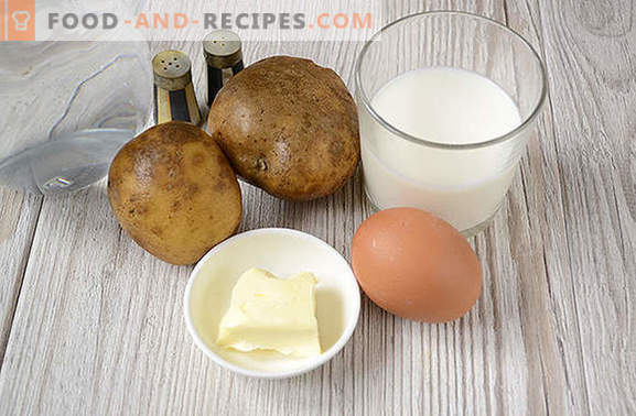Kartupeļu biezeni ar atbilstošu konsistenci ar pienu