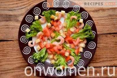 Cēzara salāti ar garnelēm