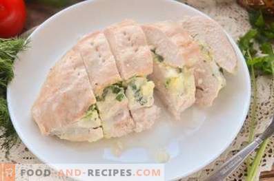 Breasts stuffed with spinach and egg