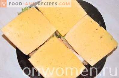 Vistas, siera un dārzeņu sviestmaize
