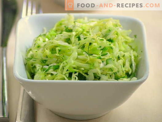 Kāpostu un gurķu salāti ir piecas labākās receptes. Kā pareizi un garšīgi pagatavot salātus ar kāpostiem un gurķiem.