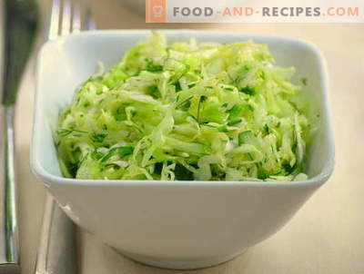 Kopūstų ir agurkų salotos yra penki geriausi receptai. Kaip tinkamai ir skaniai virti salotos su kopūstais ir agurkais.