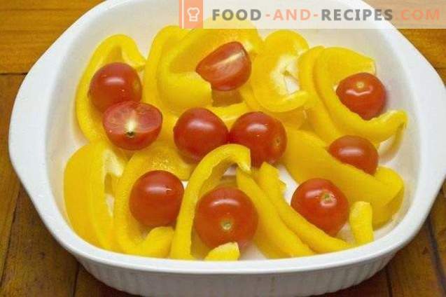 Dzeltenie pipari ar ķiršu tomātiem