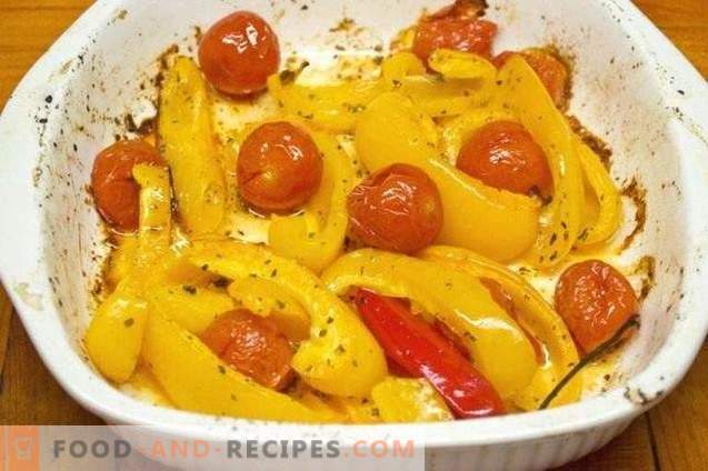 Dzeltenie pipari ar ķiršu tomātiem